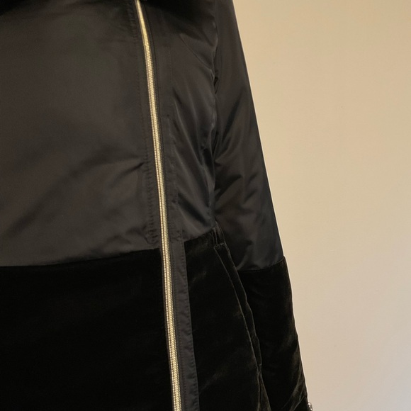 White House Black Market Puffer Coat~Velvet Accents~Small~Black~NWOT! - Picture 5 of 10